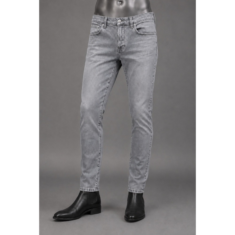 Nudie Jeans Co Lean Dean Grey Slim Tapered Organic Denim Jeans Mens 31x32‎